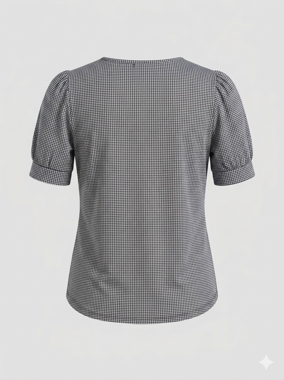 Adrianna Papell Black & White V-Neck Puff Sleeve Top - Picture 3 of 6
